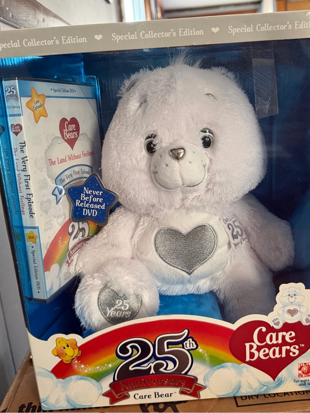 Care Bears White and Silver 25th Anniversary Heart Plush